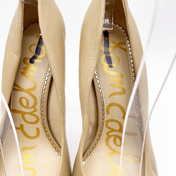 Sam Edelman Women's Hazel Pointed Toe Pump Pointed Toe Nude Leather Size 9 - Picture 6 of 12